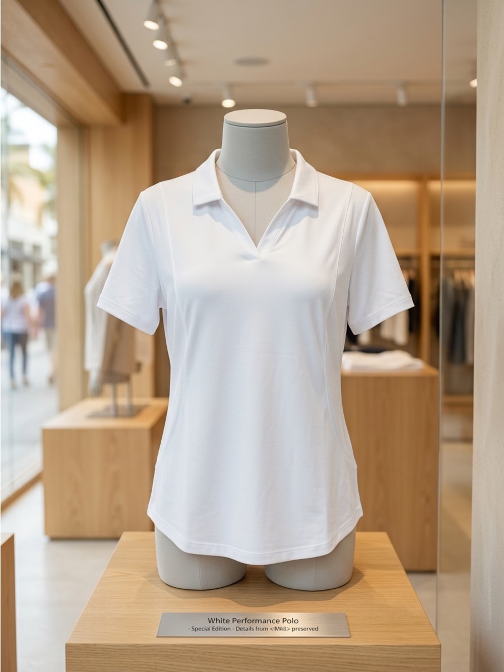 White Performance Polo Top